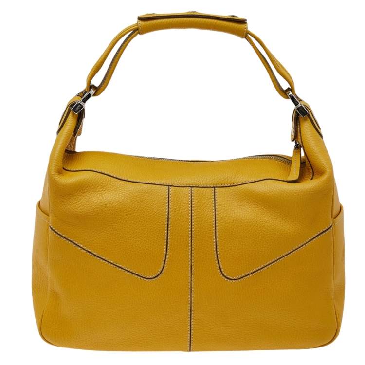 Pre Owned Tod's Yellow Leather Bowling Bag
