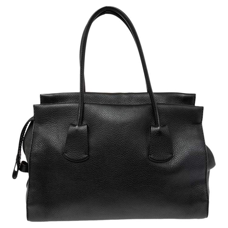 Pre Owned Tod's Black Pebbled Leather Tote