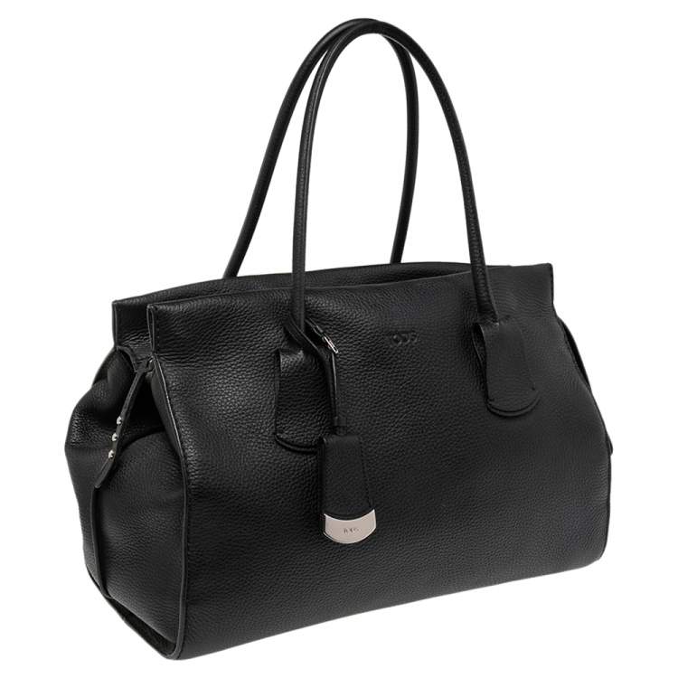 Pre Owned Tod's Black Pebbled Leather Tote