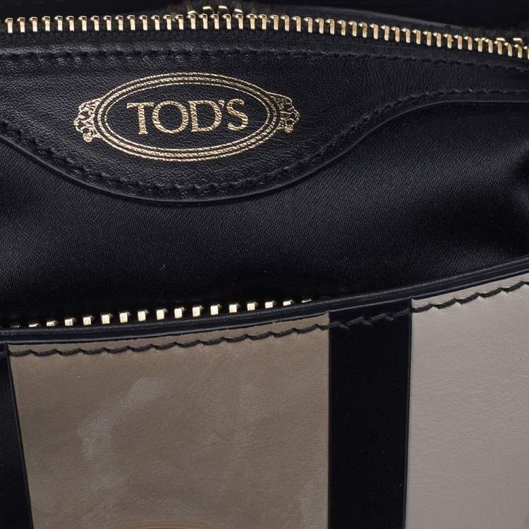 Pre Owned Tod's Multicolor Leather And Suede Sella Satchel