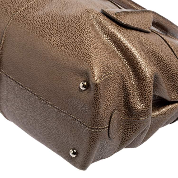 Pre Owned Tod's Brown Textured Leather D-Styling Shopper Tote