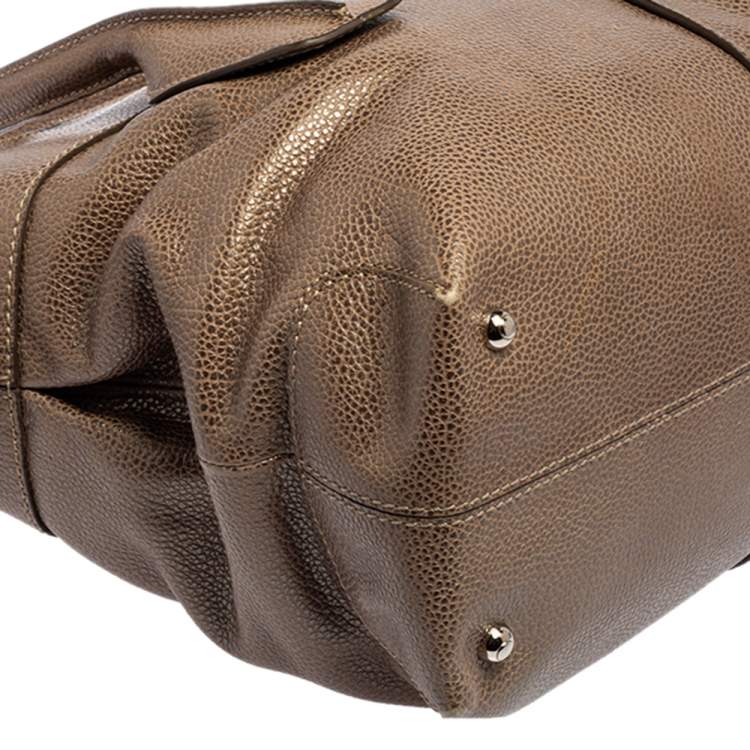 Pre Owned Tod's Brown Textured Leather D-Styling Shopper Tote