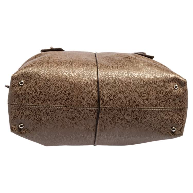 Pre Owned Tod's Brown Textured Leather D-Styling Shopper Tote