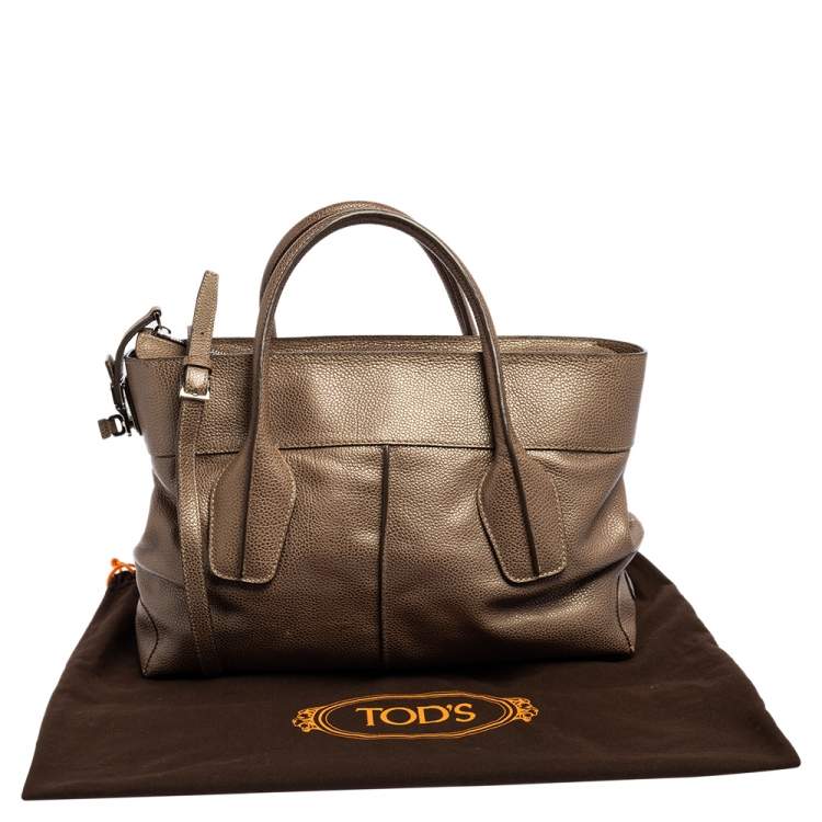 Pre Owned Tod's Brown Textured Leather D-Styling Shopper Tote