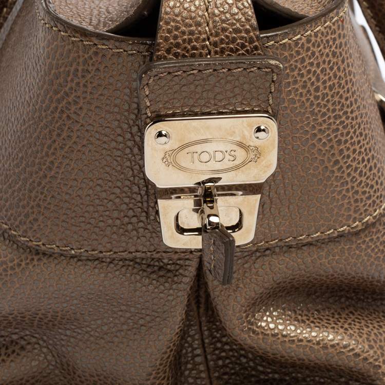 Pre Owned Tod's Brown Textured Leather D-Styling Shopper Tote