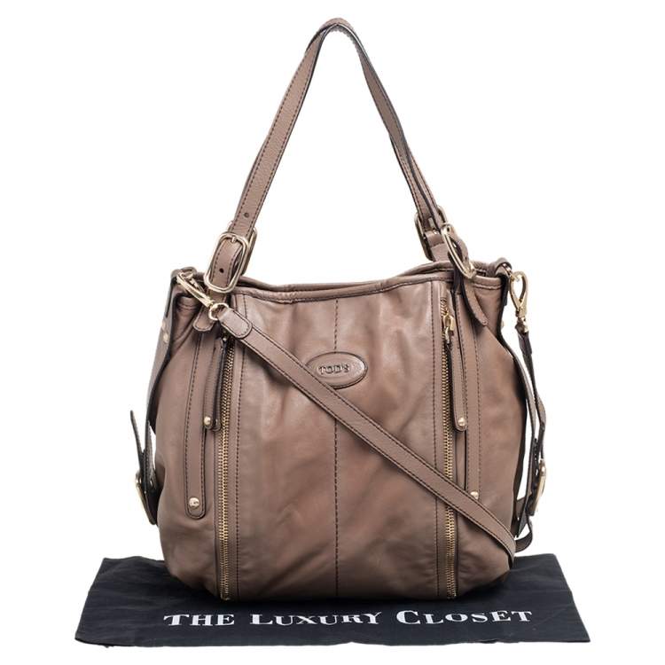 مملوكة مسبقًا Tod's Brown Leather G-Line Easy Sacca Tote