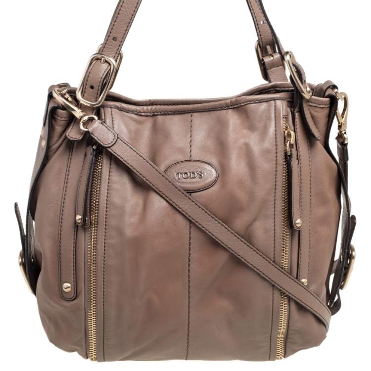 مملوكة مسبقًا Tod's Brown Leather G-Line Easy Sacca Tote