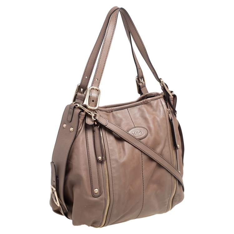 مملوكة مسبقًا Tod's Brown Leather G-Line Easy Sacca Tote
