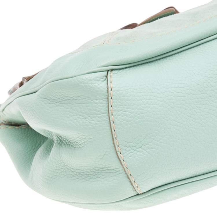 Pre Owned Tod's Green/Grey Suede and Lizard Hobo