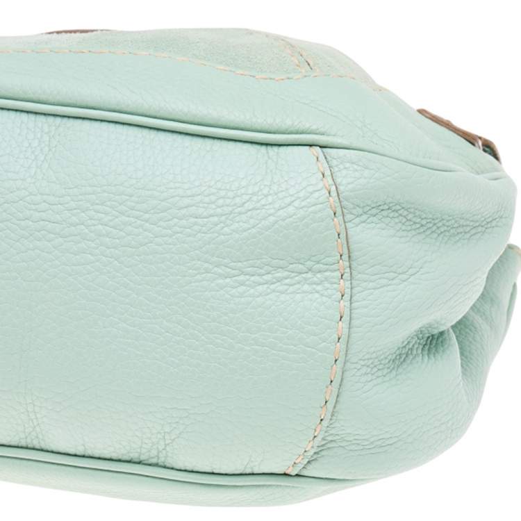 Pre Owned Tod's Green/Grey Suede and Lizard Hobo
