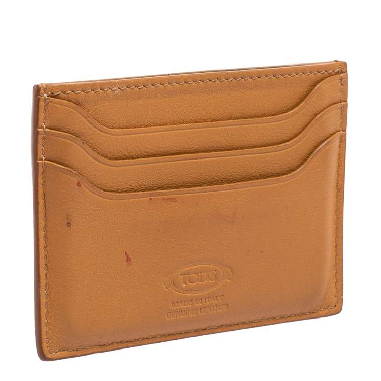 Pre Owned Tod's Tan Leather Card Holder