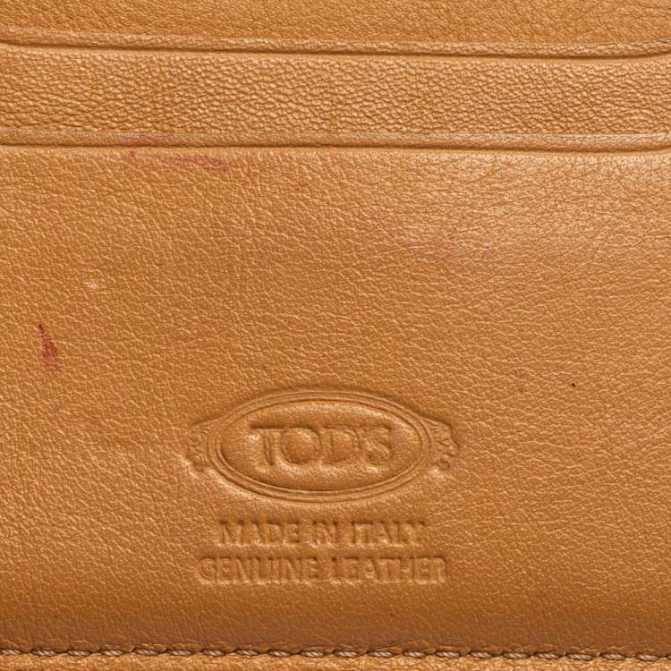 Pre Owned Tod's Tan Leather Card Holder