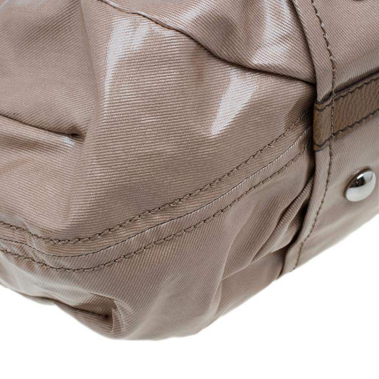 Pre Owned Tod’s Metallic Beige Coated Canvas G-Bag Easy Sacca Grande Tote