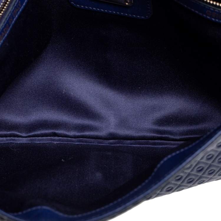 Pre Owned Tod's Blue Leather Signature Clutch