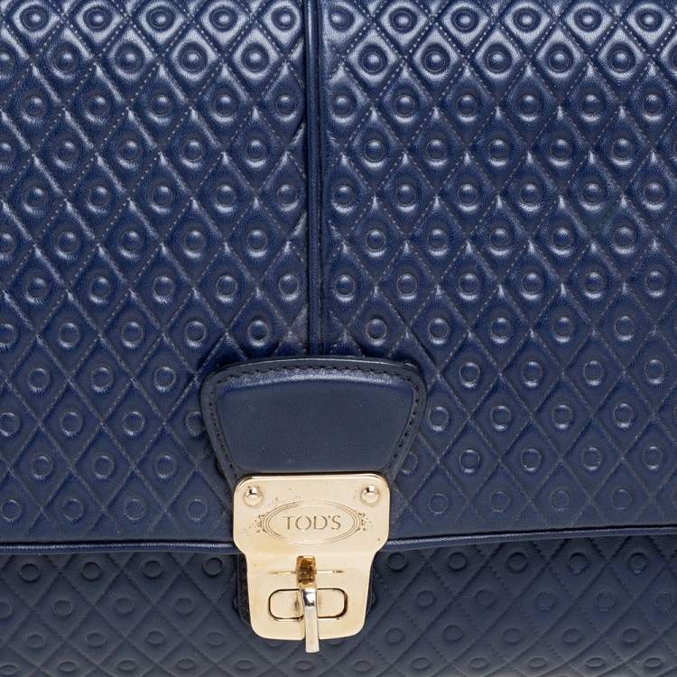 Pre Owned Tod's Blue Leather Signature Clutch