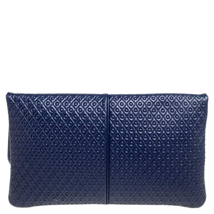 Pre Owned Tod's Blue Leather Signature Clutch