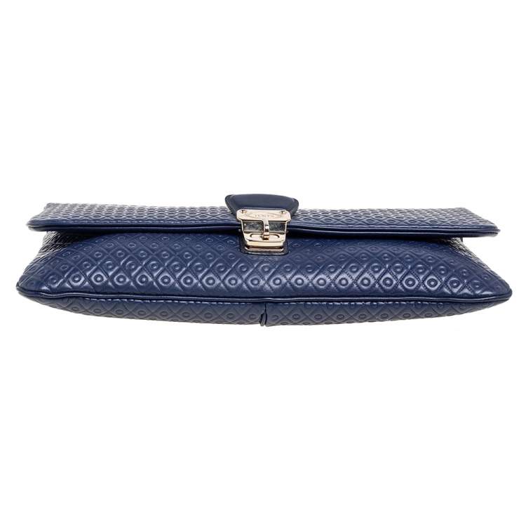 Pre Owned Tod's Blue Leather Signature Clutch