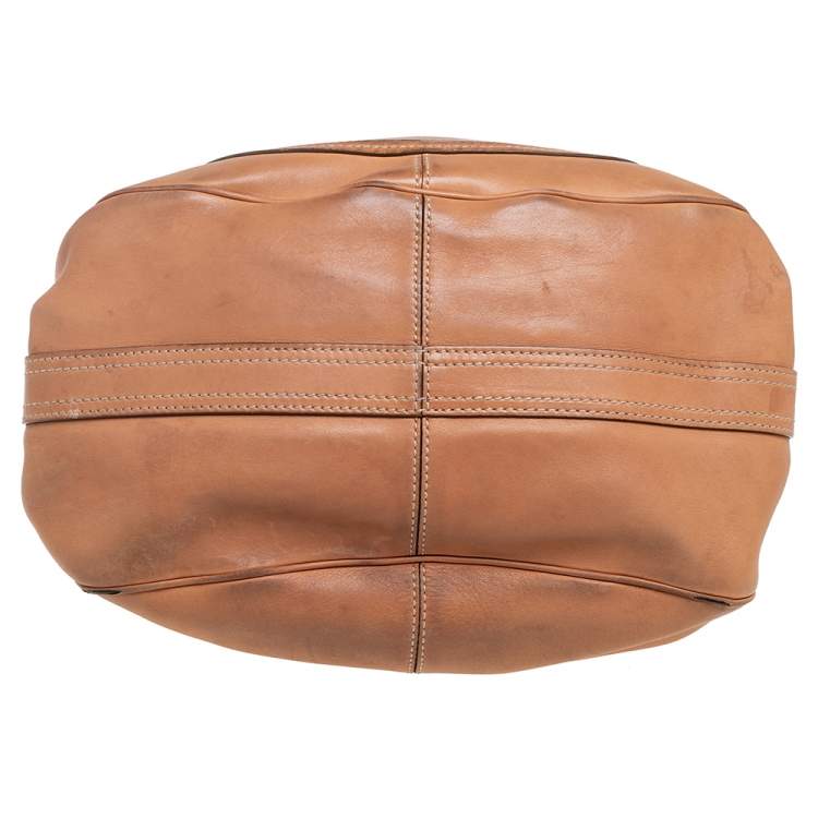 Pre Owned Tod's Beige Leather Front Pocket Hobo