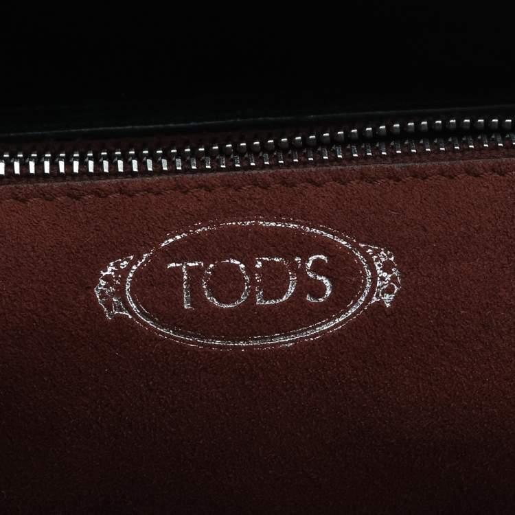Pre Owned Tod's Black/Beige Leather Wave Top Handle Bag