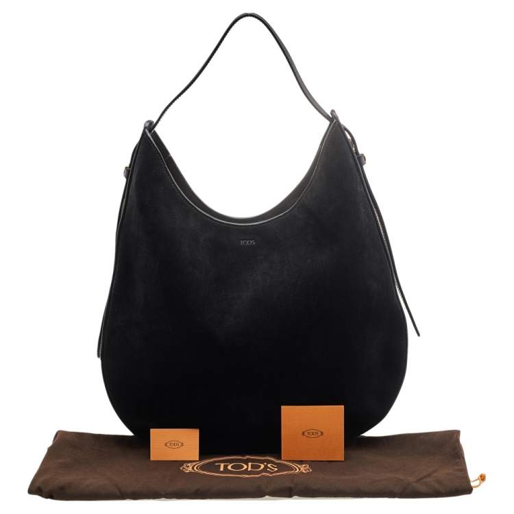 Pre Owned Tod's Black Suede and Leather Hobo