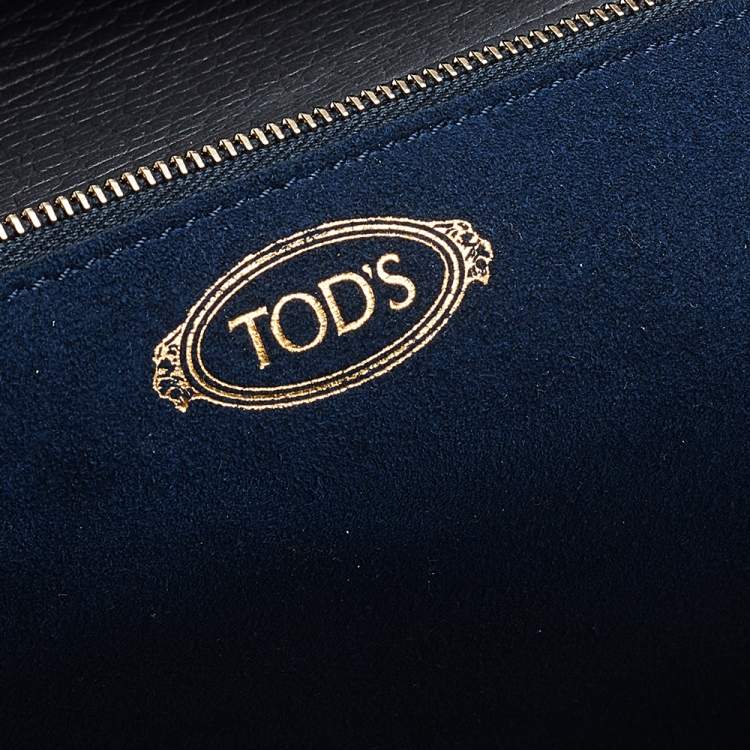 Pre Owned Tod's Grey Leather Wave Top Handle 