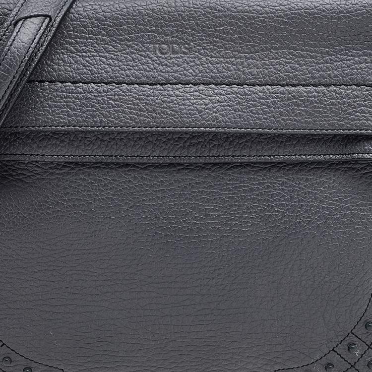 Pre Owned Tod's Grey Leather Wave Top Handle 