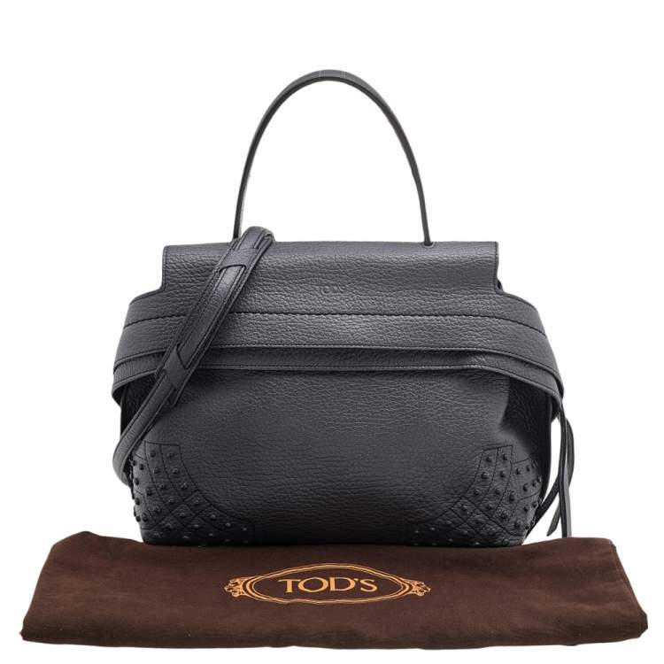 Pre Owned Tod's Grey Leather Wave Top Handle 
