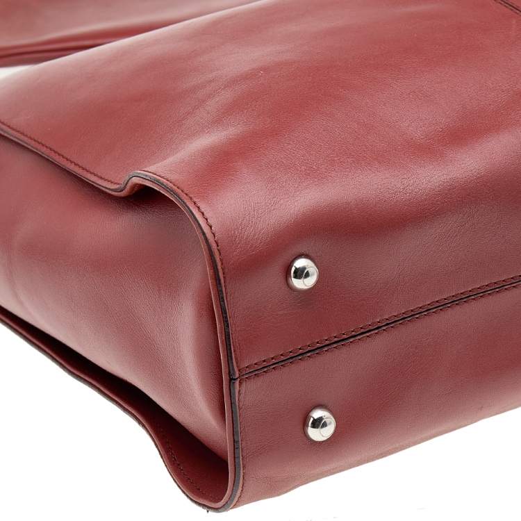 Pre Owned Tod's Rust Red Leather Tote