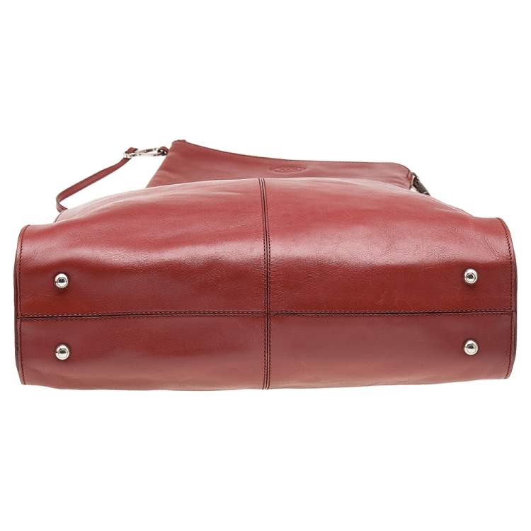 Pre Owned Tod's Rust Red Leather Tote