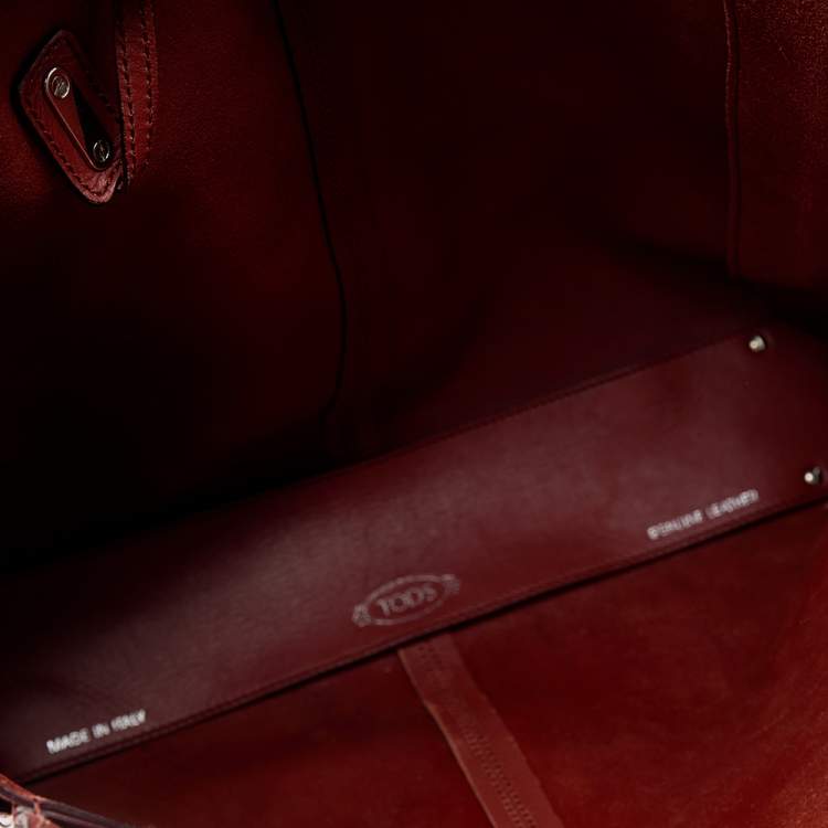 Pre Owned Tod's Rust Red Leather Tote