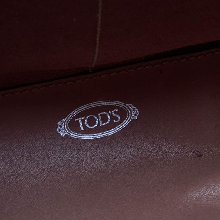 Pre Owned Tod's Beige Leather Fringe Media Shopper Tote