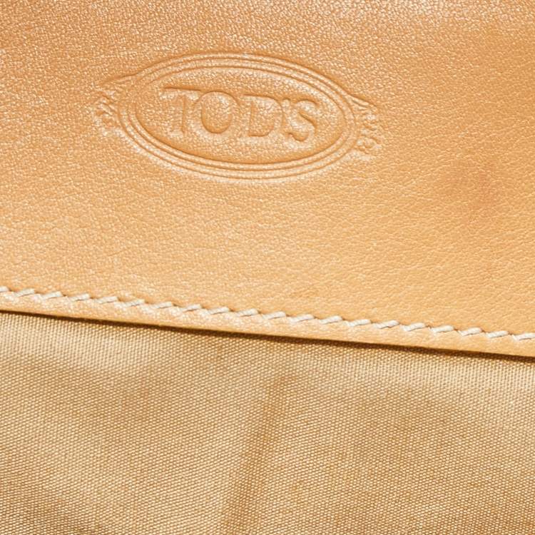 Pre Owned Tod's Beige Leather Medium Mocassino Tote