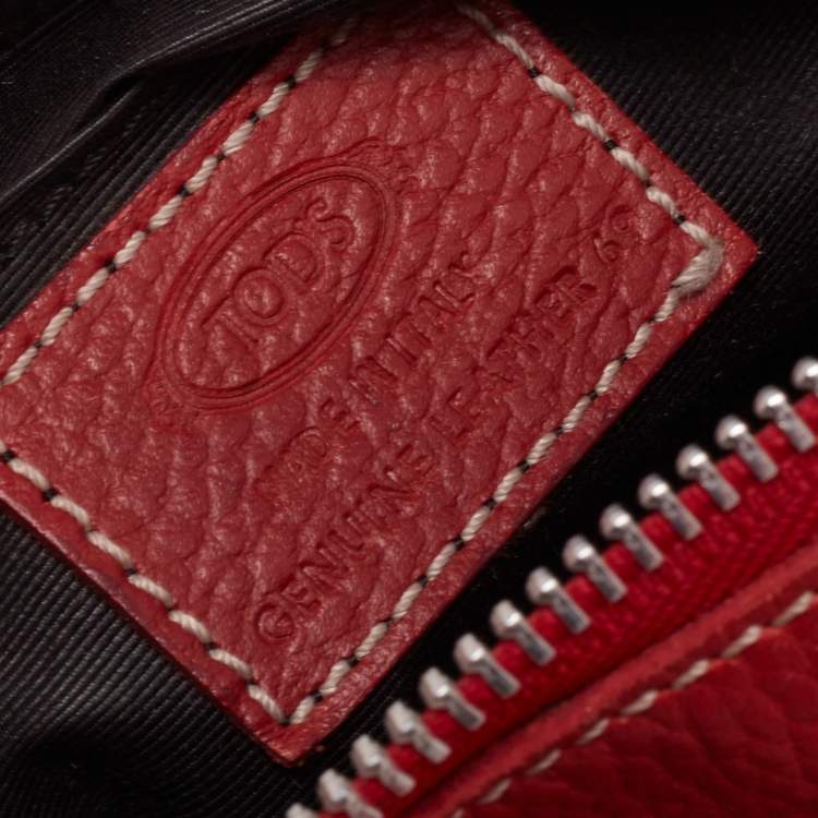 Pre Owned Tod's Red Leather Duffle Bag