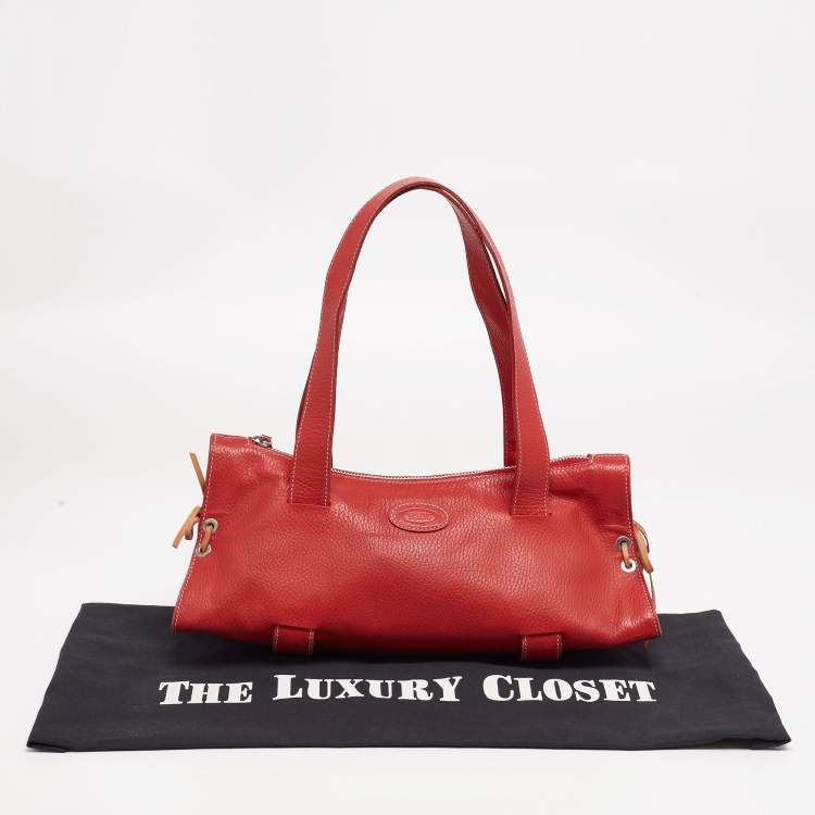 Pre Owned Tod's Red Leather Duffle Bag