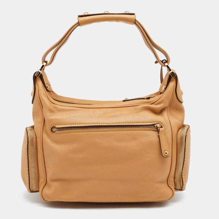 Pre Owned Tod's Beige Leather Multi Pocket Satchel