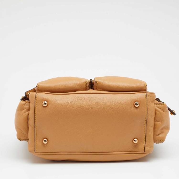 Pre Owned Tod's Beige Leather Multi Pocket Satchel