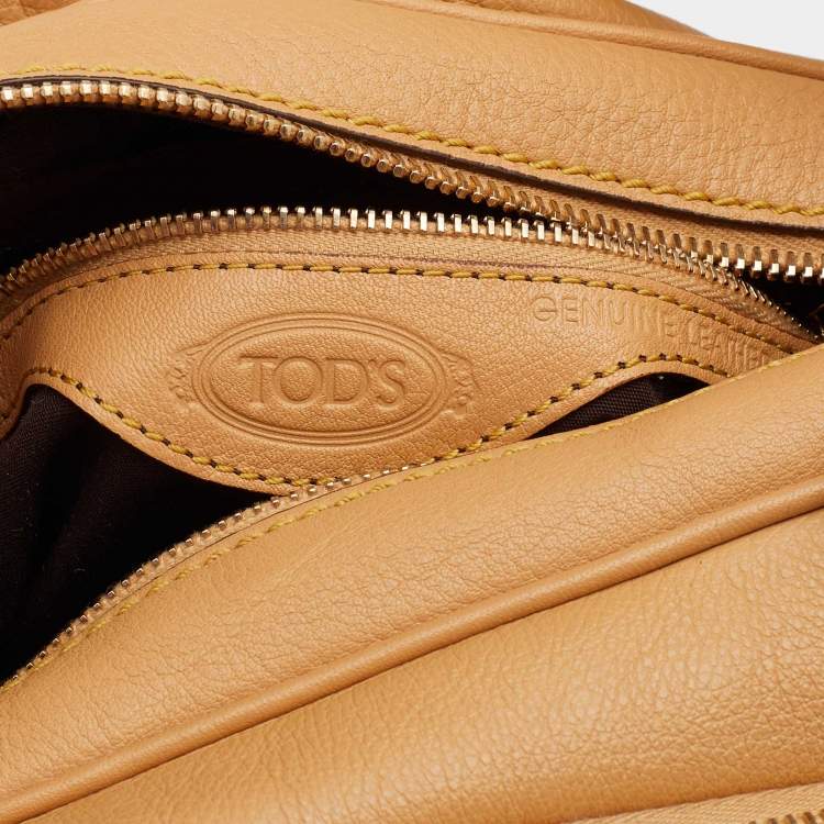 Pre Owned Tod's Beige Leather Multi Pocket Satchel