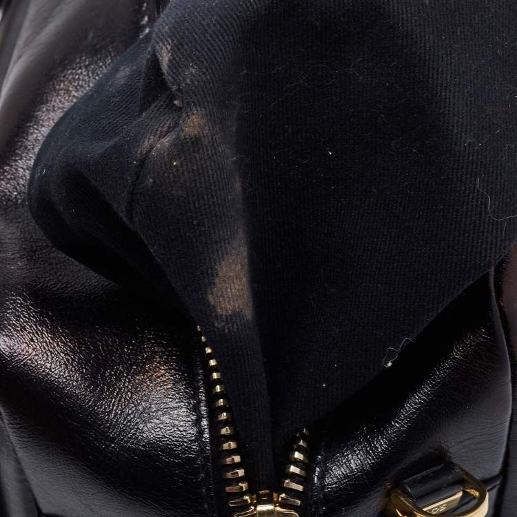 Pre Owned Tod's Black Leather Front Pocket Satchel