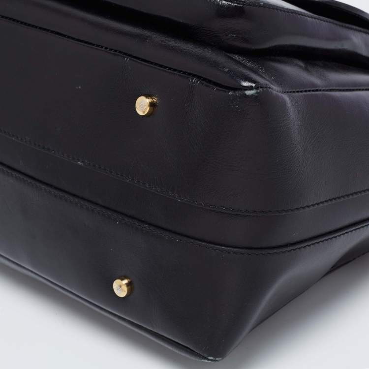 Pre Owned Tod's Black Leather Front Pocket Satchel