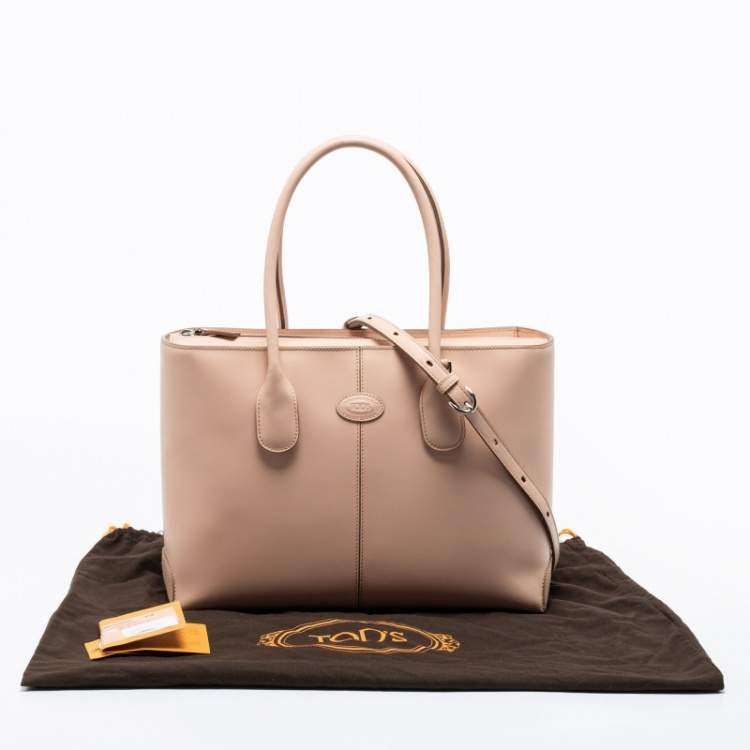 Pre Owned Tod's Dusty Pink Leather Classic D-Bag Tote
