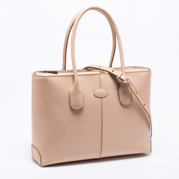 Pre Owned Tod's Dusty Pink Leather Classic D-Bag Tote