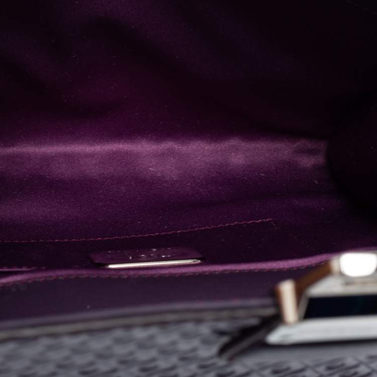 Pre Owned Tod's Purple Signature Embossed Leather Bandoliera Chain Bag