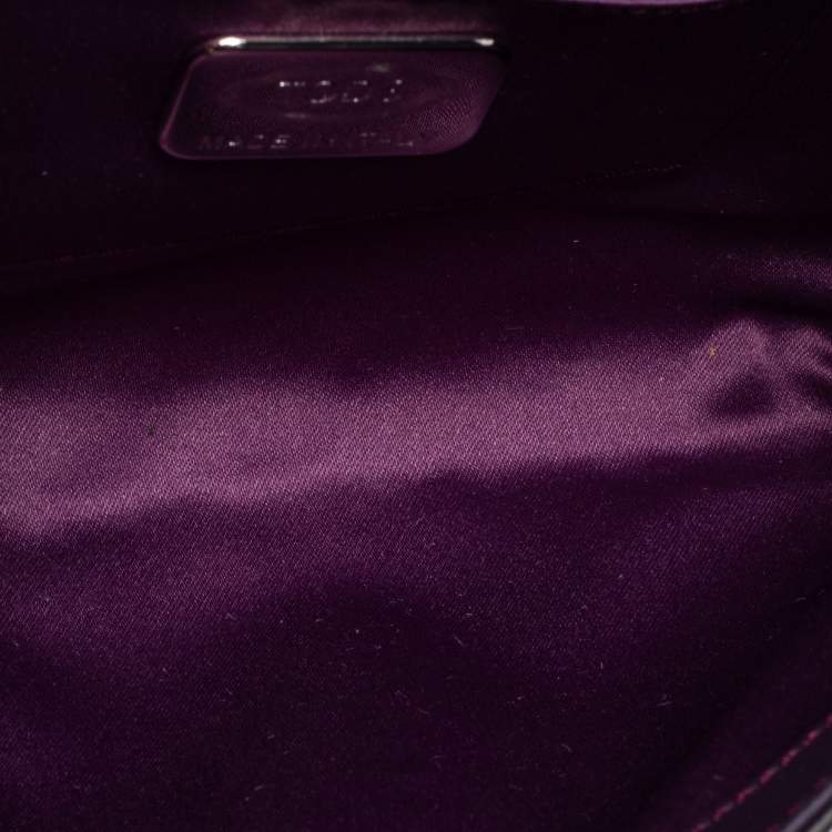 Pre Owned Tod's Purple Signature Embossed Leather Bandoliera Chain Bag