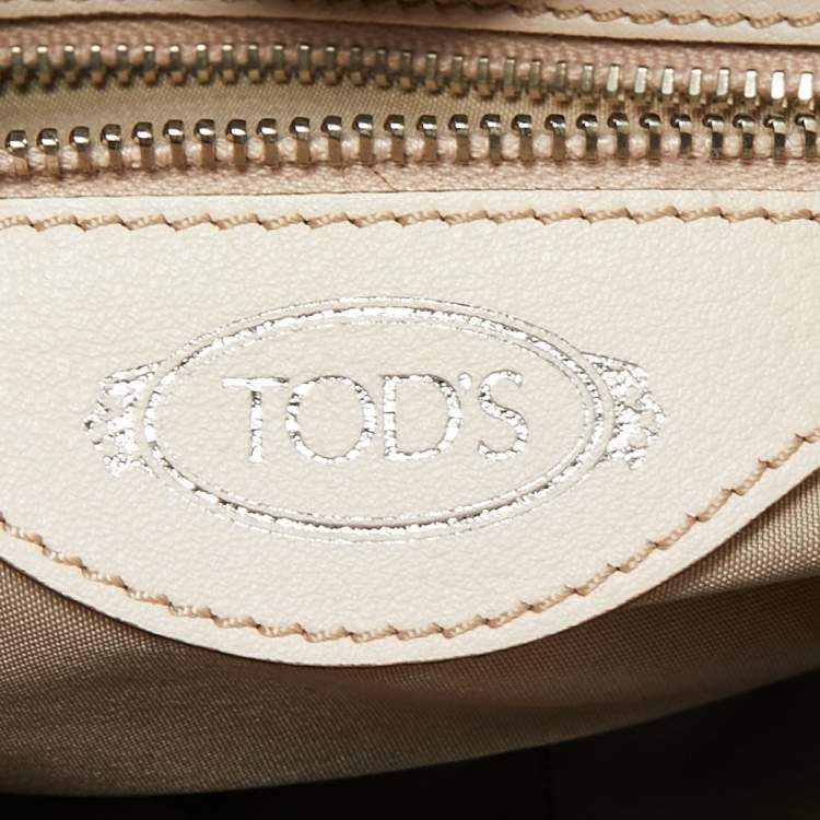Pre Owned Tod's Pink Leather Mini Flower Chain Tote