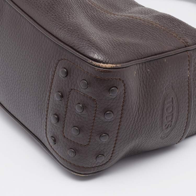 Pre Owned Tod's Dark Brown Leather Micky Hobo