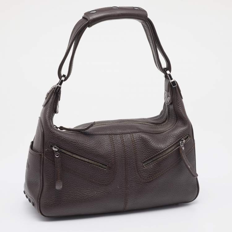 Pre Owned Tod's Dark Brown Leather Micky Hobo