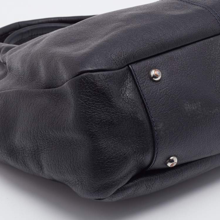 مملوكة مسبقًا Tod's Black Leather Shopping Media Tote