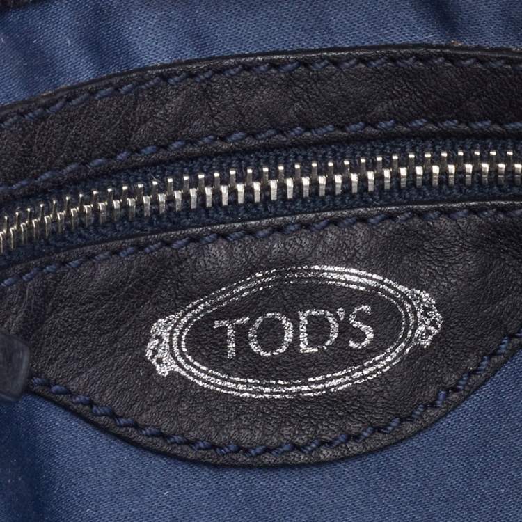 مملوكة مسبقًا Tod's Black Leather Shopping Media Tote