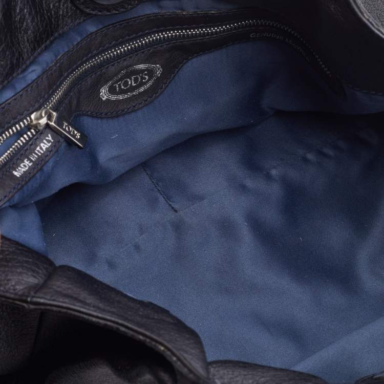 مملوكة مسبقًا Tod's Black Leather Shopping Media Tote