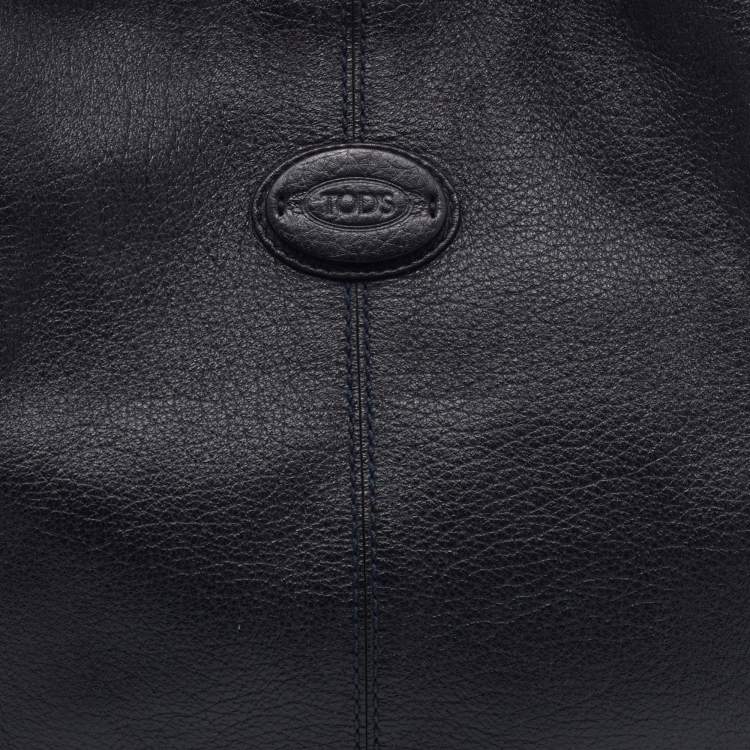 مملوكة مسبقًا Tod's Black Leather Shopping Media Tote